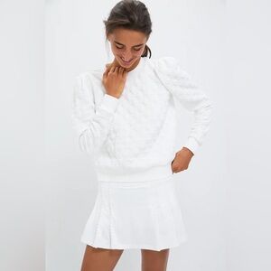 TNUCK SPORT
White Puff Sleeve Quilted Stretch Campbell Pullover XS NWOT